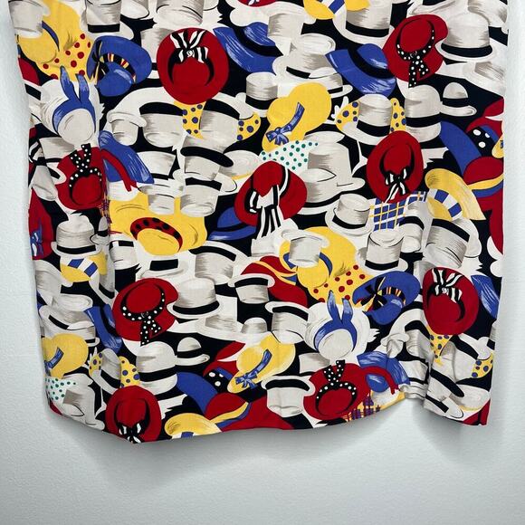 Vintage Petite Sophisticate Silk Reversible Lady Hat Pattern Tank Top Sz P Dots - Picture 5 of 11